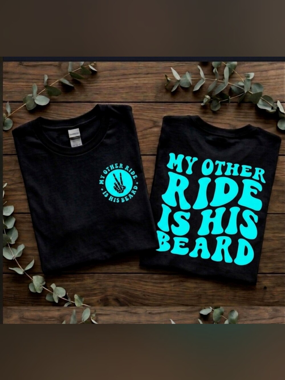 Funny shirt my other ride is his beard humor retro popular trendy Motorcycle